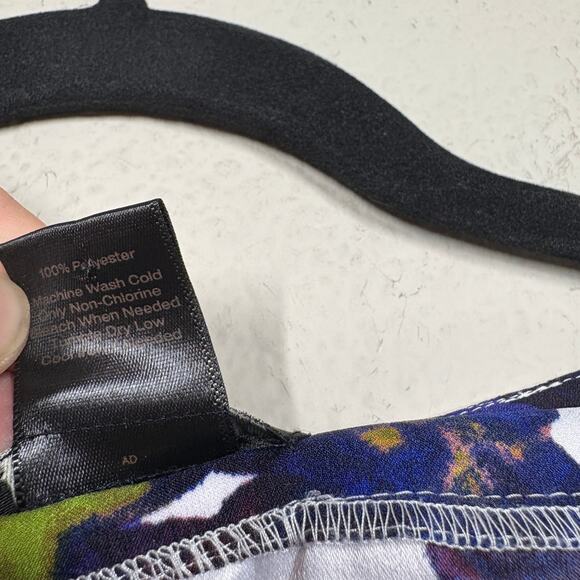 Ann Taylor Womens XS Bow Top Blouse White Purple Floral Botanical Sleeveless - Picture 9 of 9